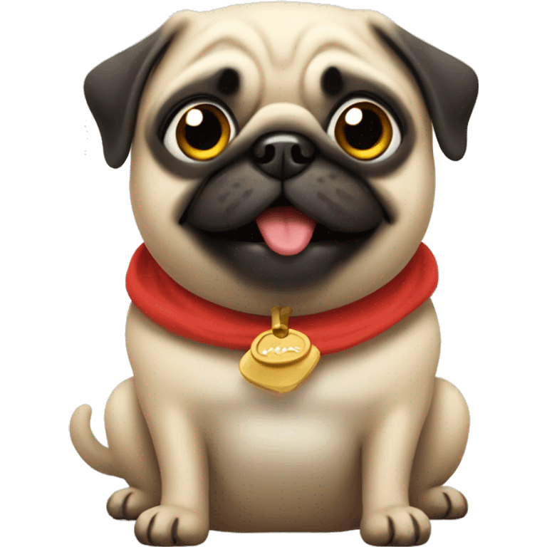 Pug accepting an invitation emoji