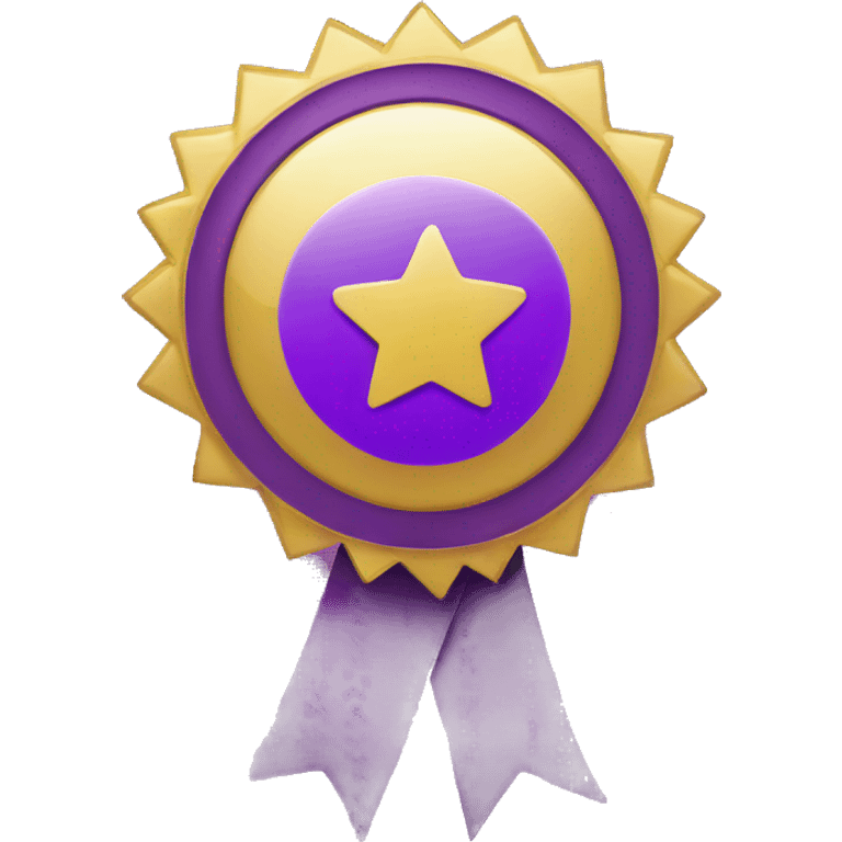 purple award badge with checkmark emoji