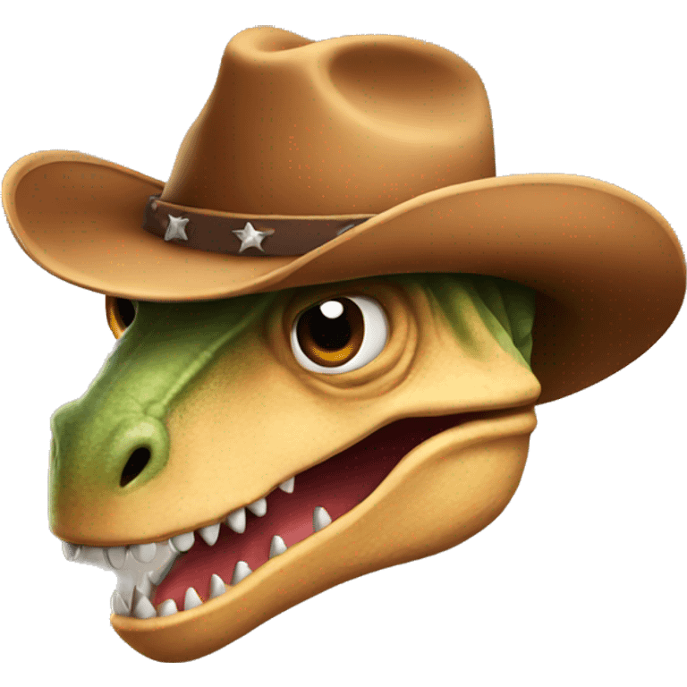 Dinosaur with a cowboy hat emoji