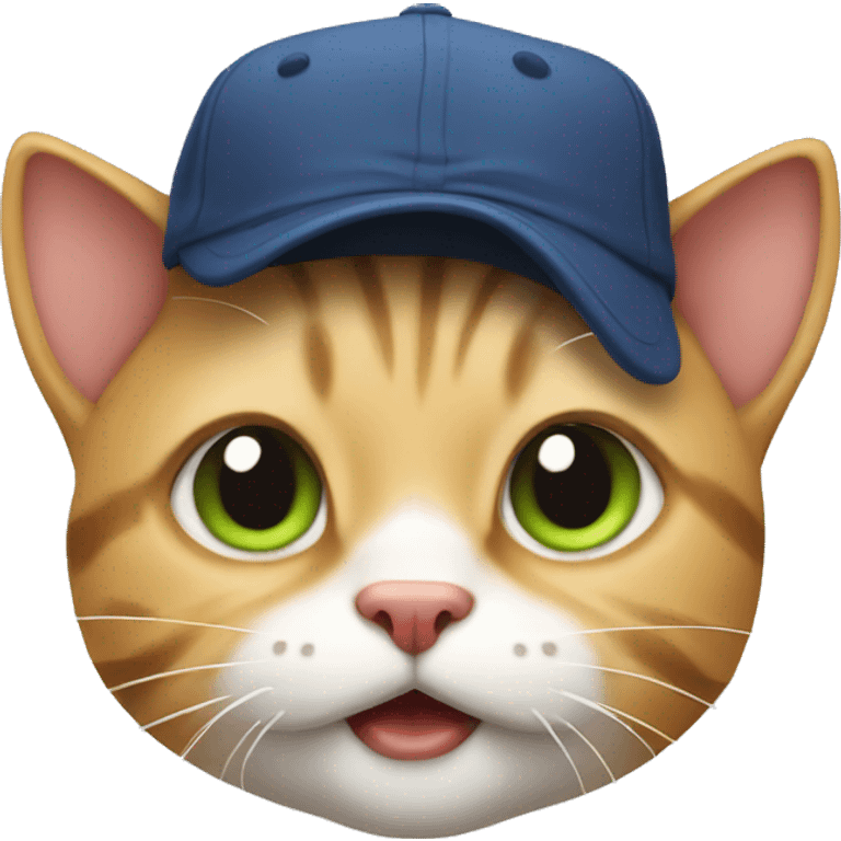 funny cat with cap emoji