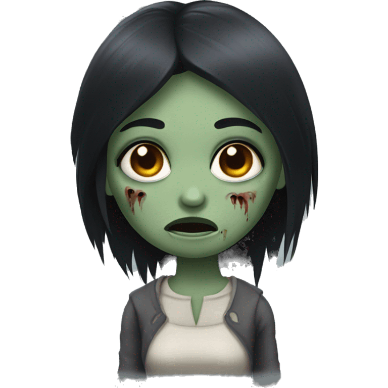 Zombie girl with black hair emoji