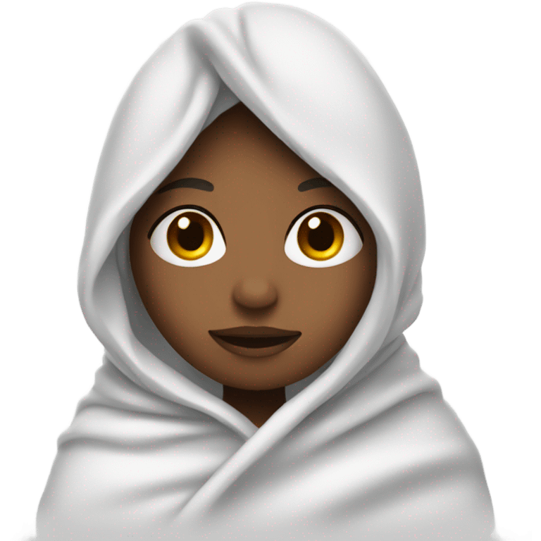 Girl in white blanket  emoji