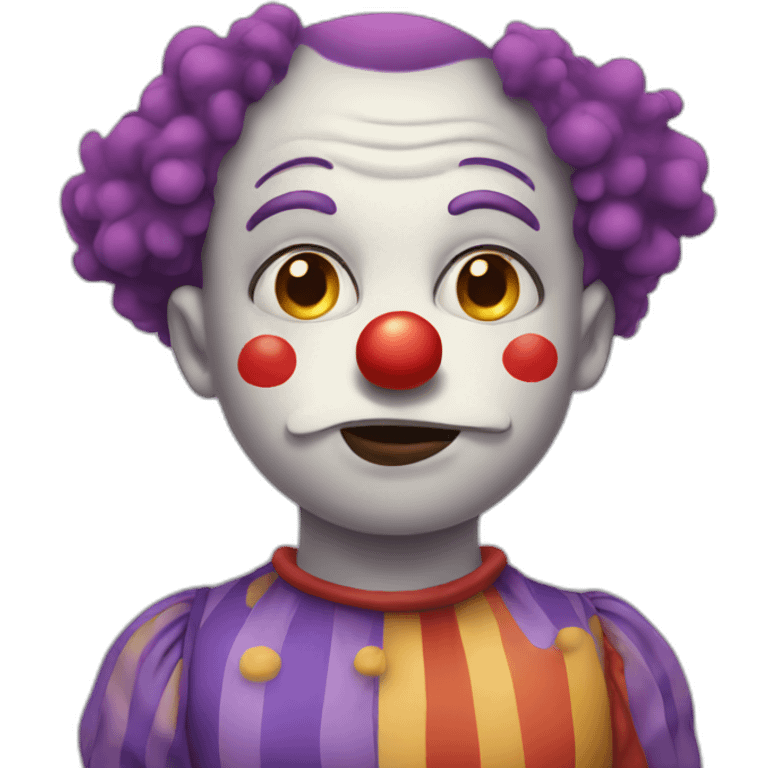 clown with shy face also sweating emoji