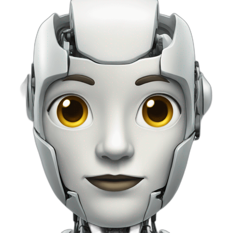 Futurstic robot with human face emoji