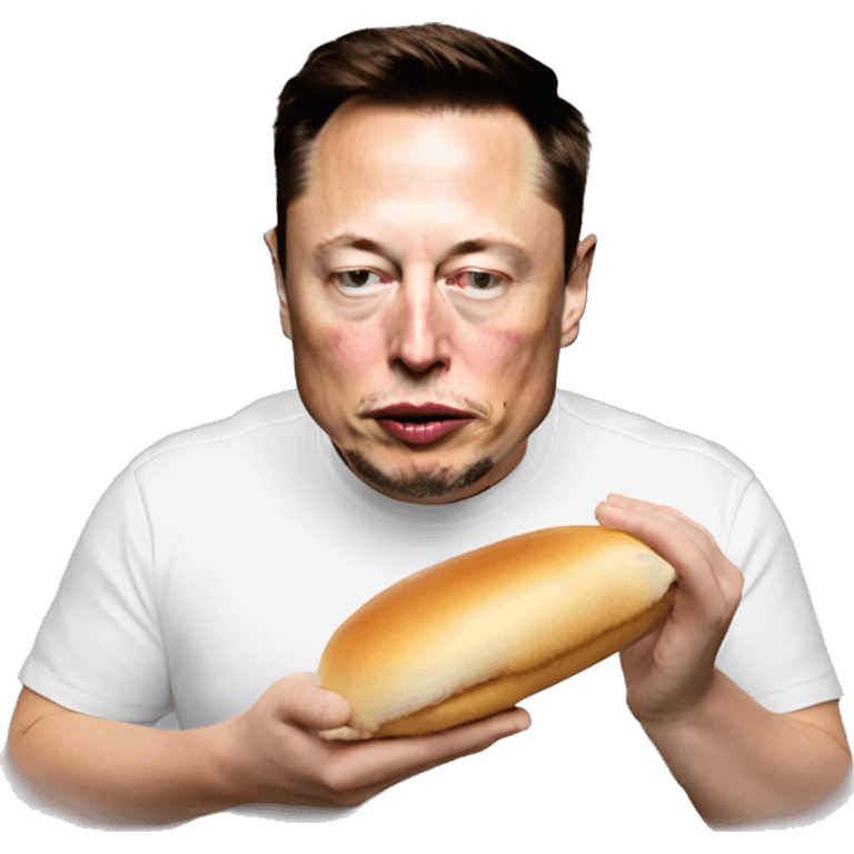 Elon musk eating a dying bao bun emoji