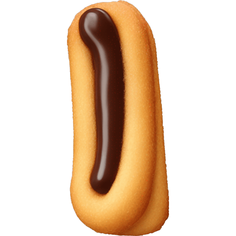 Churro with chocolate dipped tip emoji