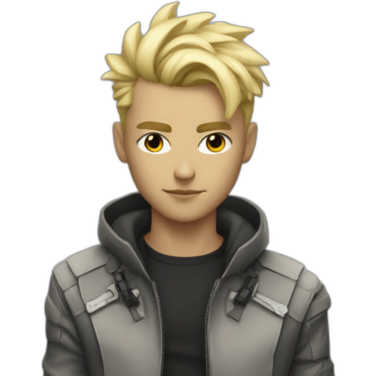 Cyberpunk blonde guy emoji