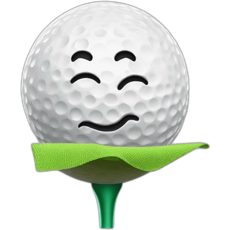 Relieved Golf Emoji  Description A golf ball wiping its "forehead" with a golf towel, looking relieved after a challenging shot. emoji