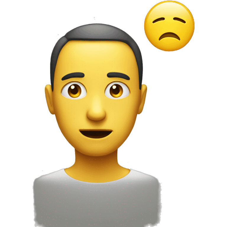 Yellow circle emoji giving a side eye with a straight face emoji