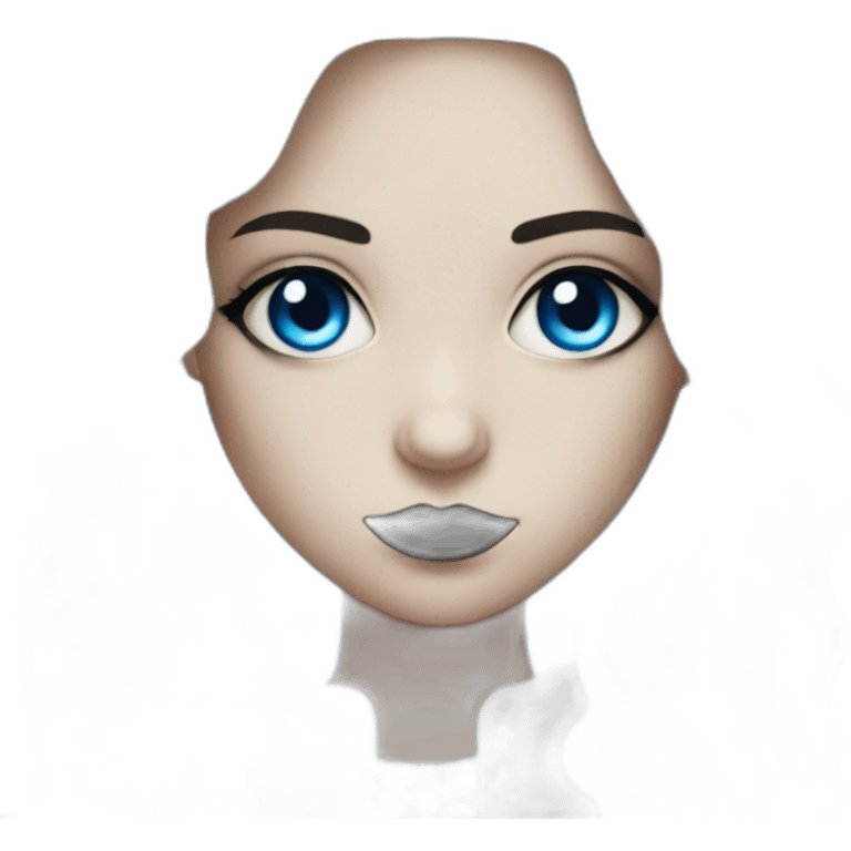 goth girl with blue eyes emoji