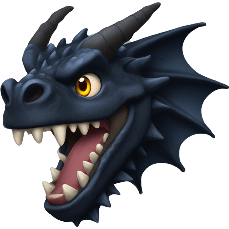 Dragón negro furia nocturna emoji