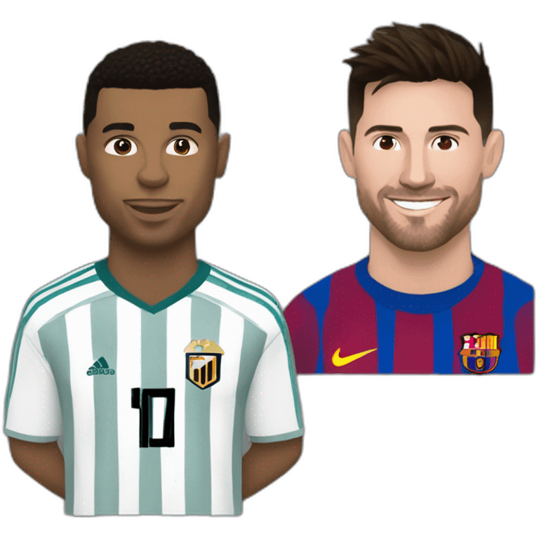 Ronaldo fais un câlin à messi emoji