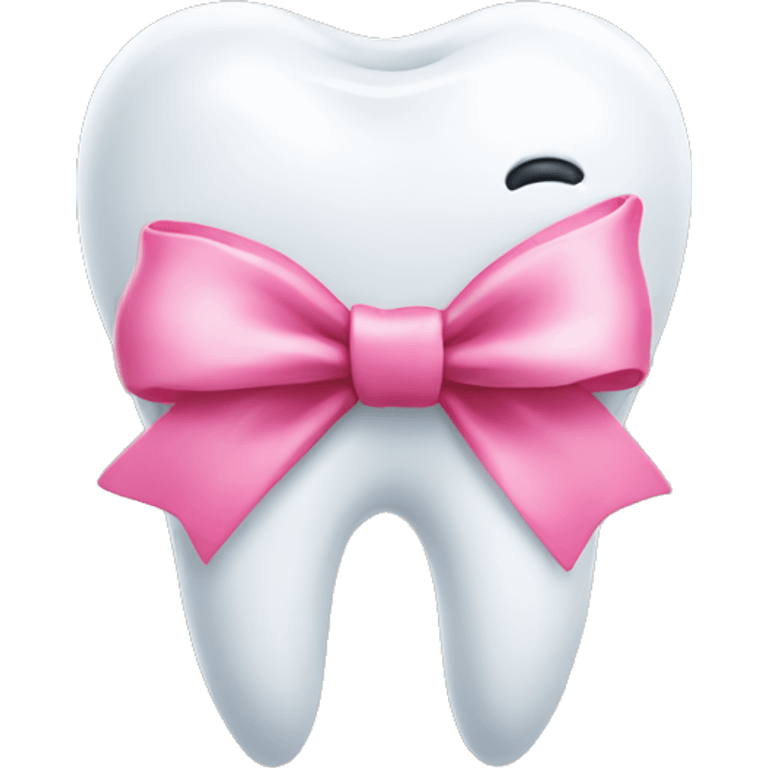 Tooth with a pink bow emoji