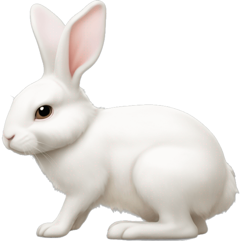 Full body side view of an albino bunny emoji