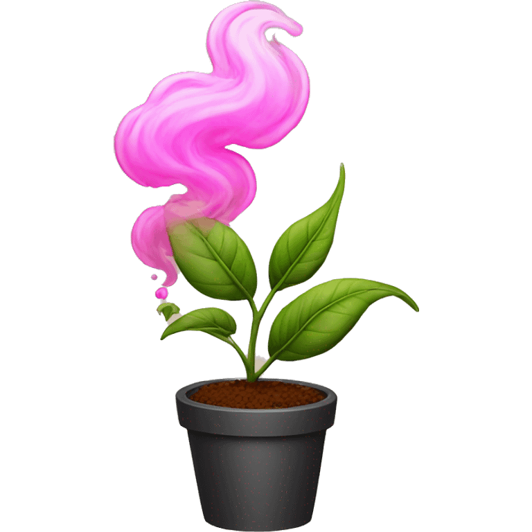 Pink plant smoking  emoji