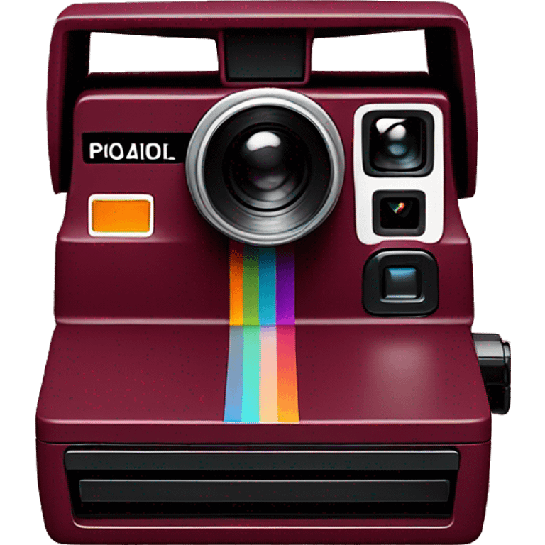 Polaroid camera realistic burgundy color emoji