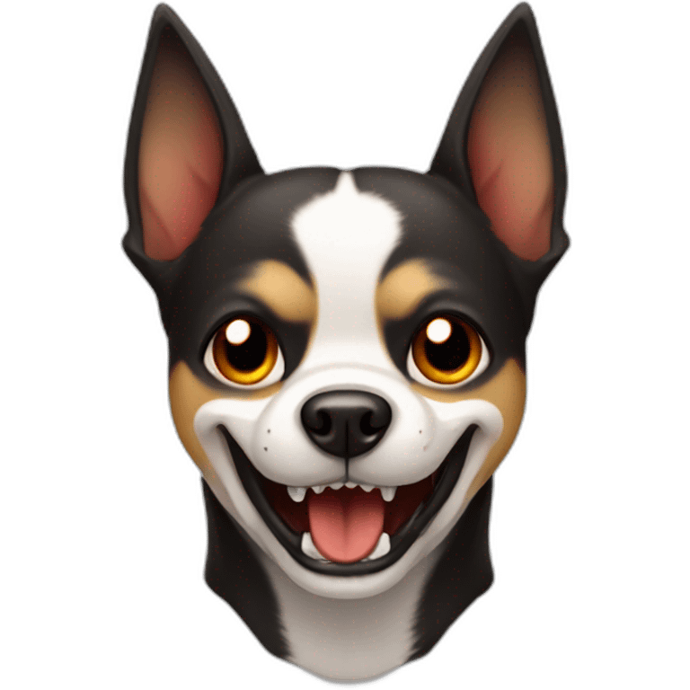 dog with vampire teeth emoji