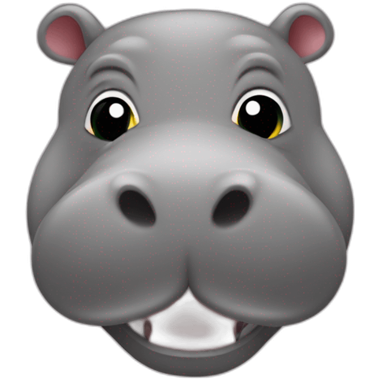 Hippopotame avec une loutres sur le dos emoji