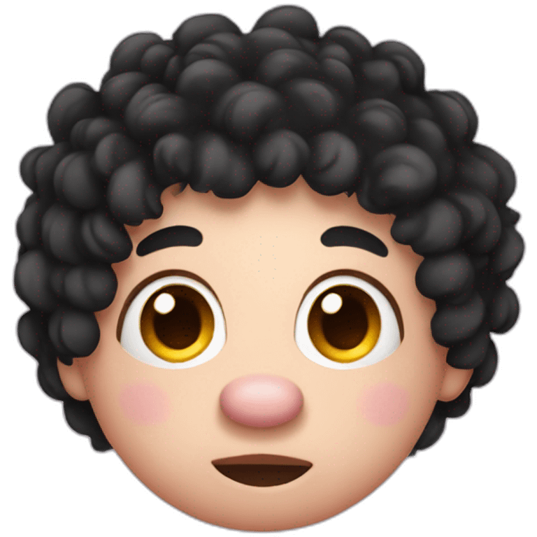 Pig with black curly hair emoji