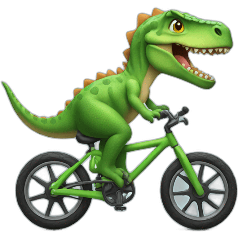 Dino on a bike emoji