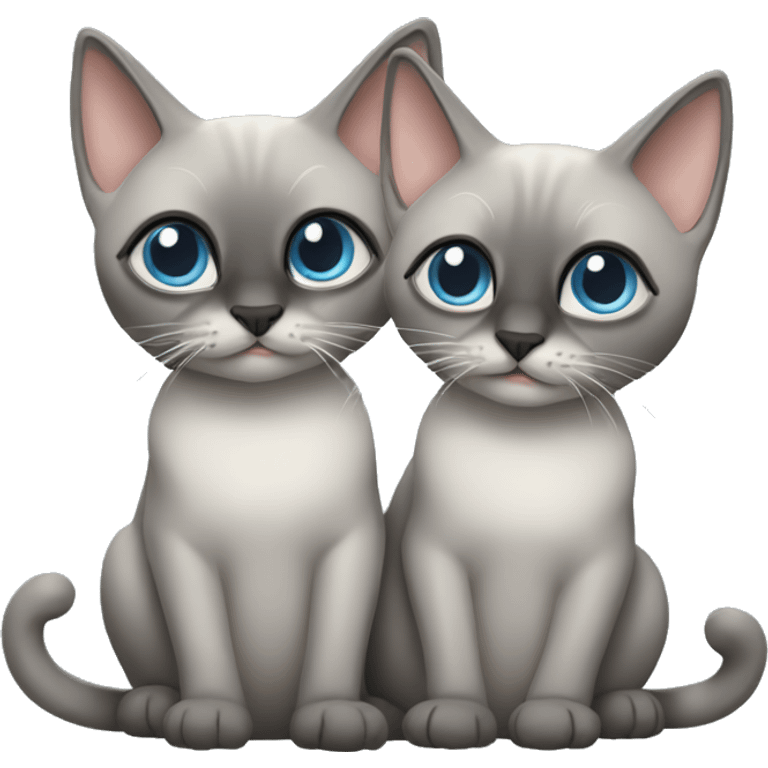 Two grey cats siamese  emoji