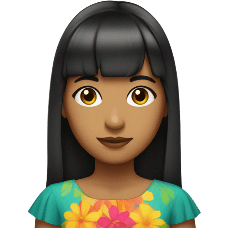 Latin girl with bangs  emoji