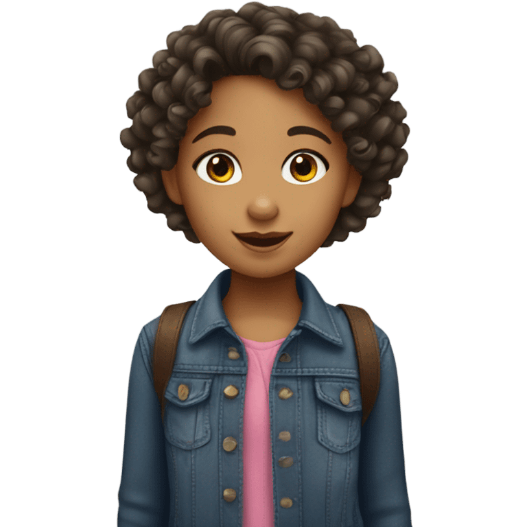 Hispanic Little girl with curly hair emoji