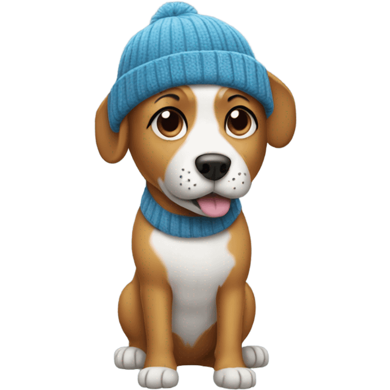 Dog wearing a beanie emoji