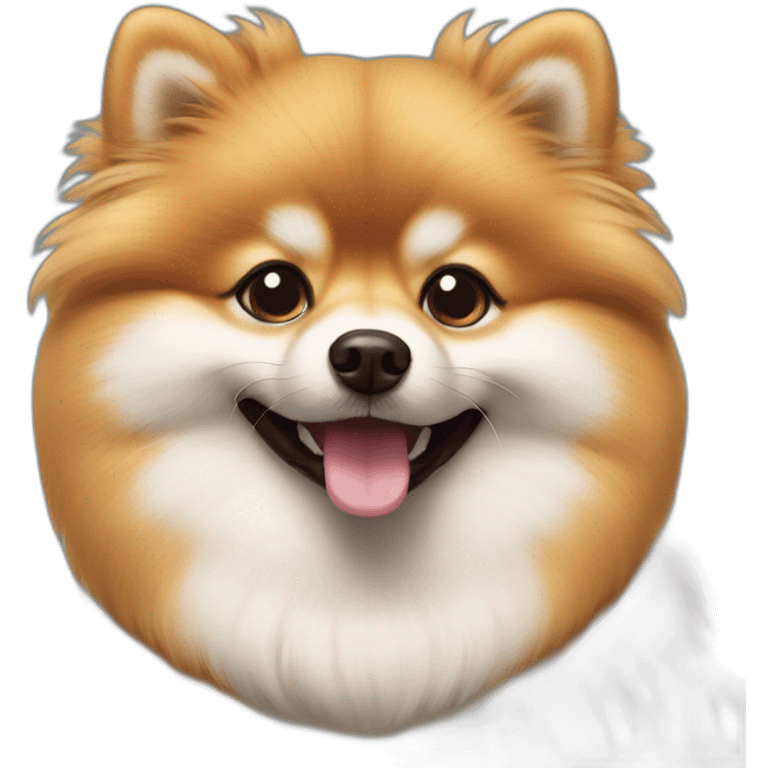 little pomerian spitz smilling emoji