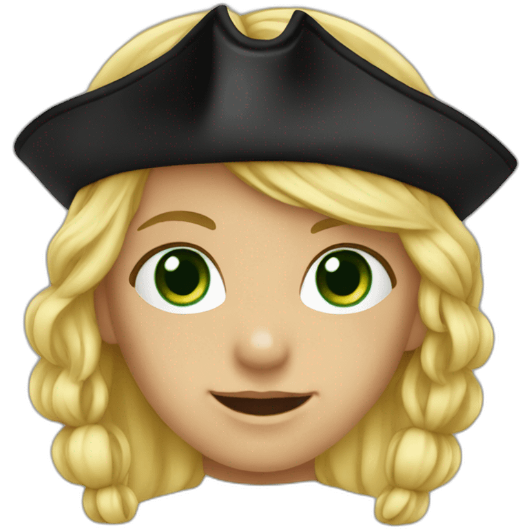 Female kid pirate, green eyed, blonde hait emoji