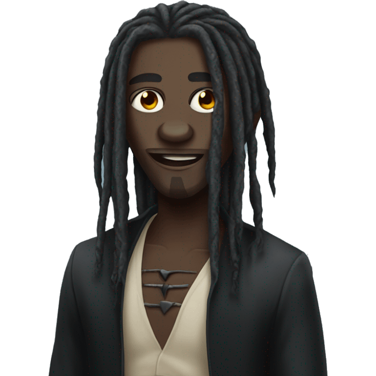 african vampire with long dreads  emoji