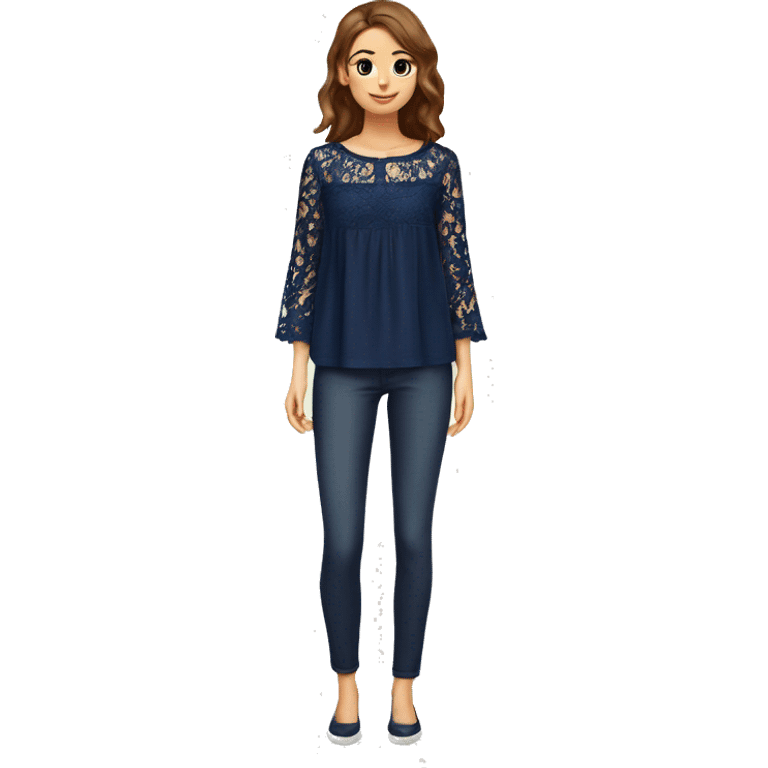  Navy blue top with lace emoji