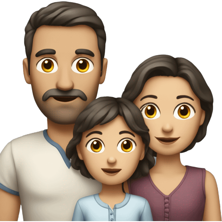 french-russian parents with dark hair and two children emoji