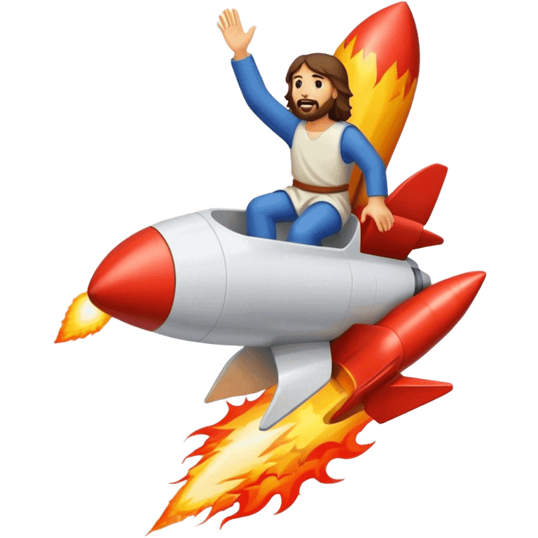 jesus riding a rocket france black boom!  emoji