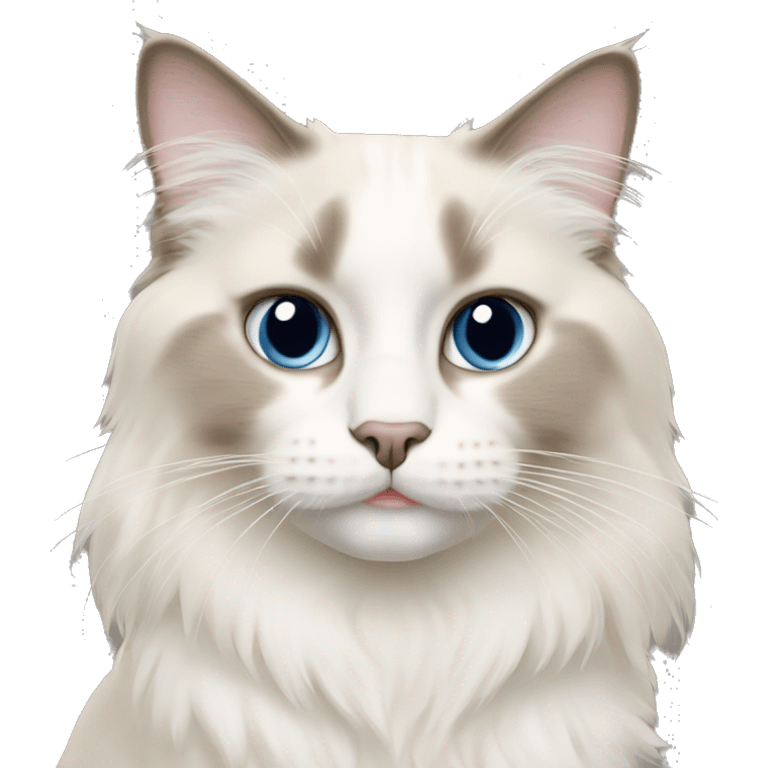 white and beige ragdoll cat emoji