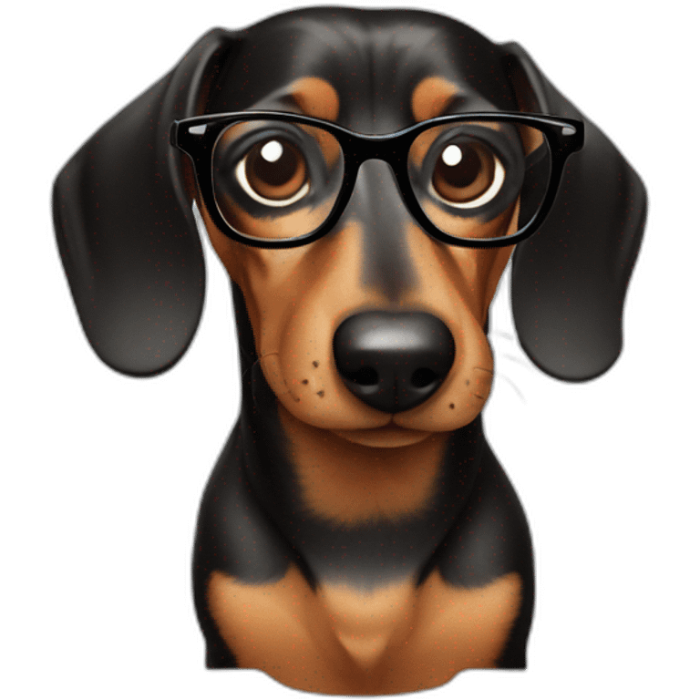 dachshund with glasses emoji