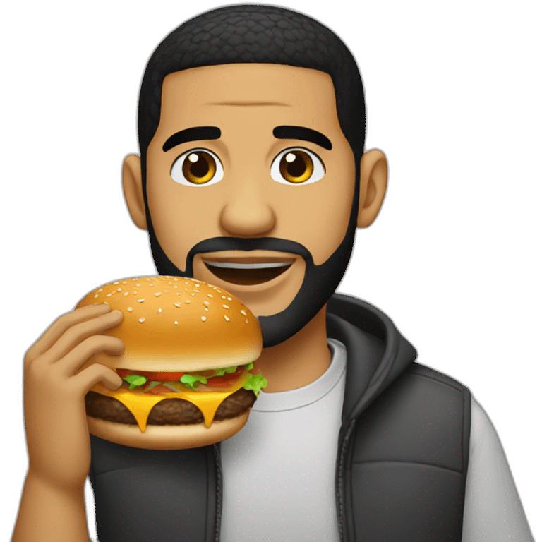 Drake who eat a burger emoji