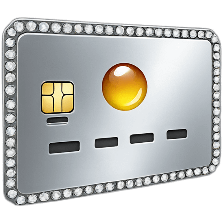 Silver credit card with gems emoji