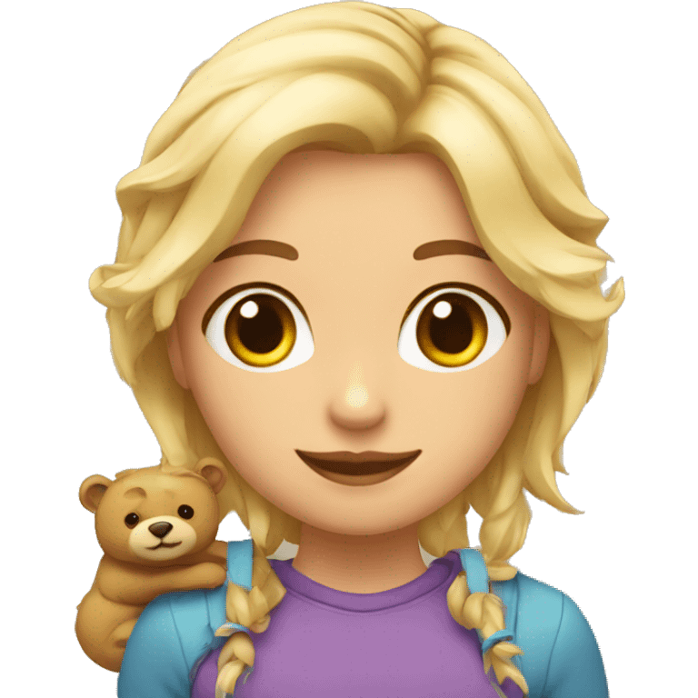 Chica rubia con orejas de oso emoji