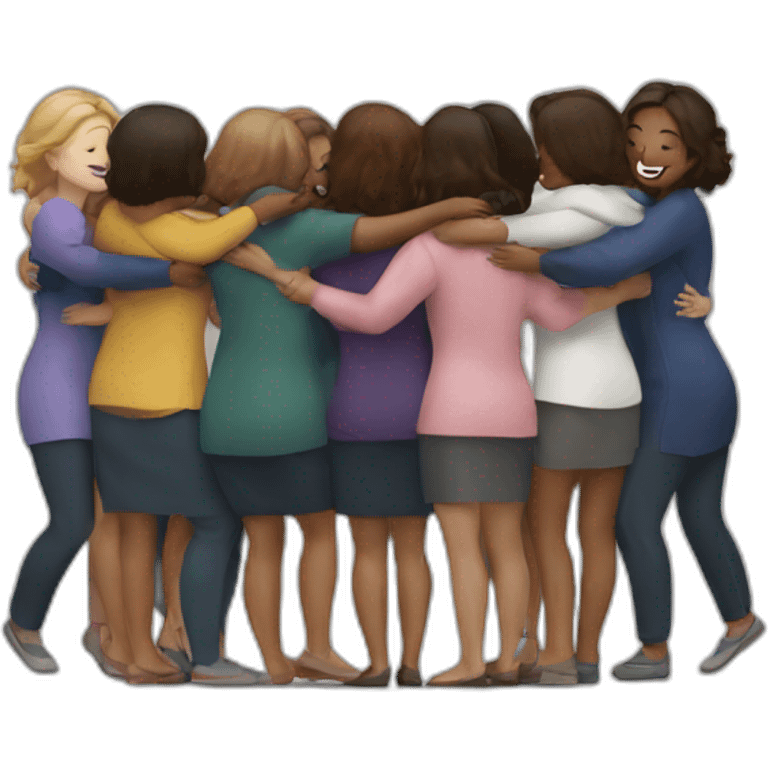 group hug of 8 women  emoji