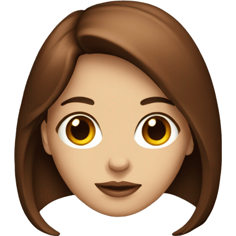 Designer Girl with brown hair and earing Red glass emoji