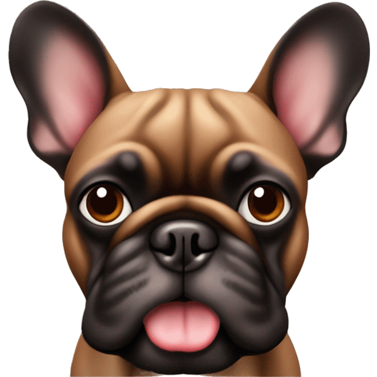 bouledogue français noir avec pattes marron emoji