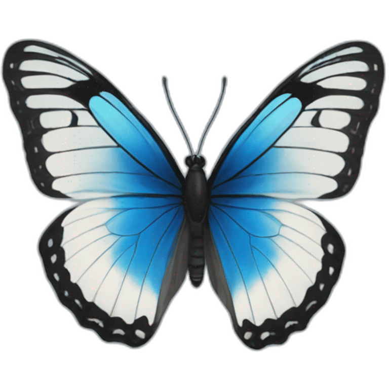 Black white blue butterfly emoji