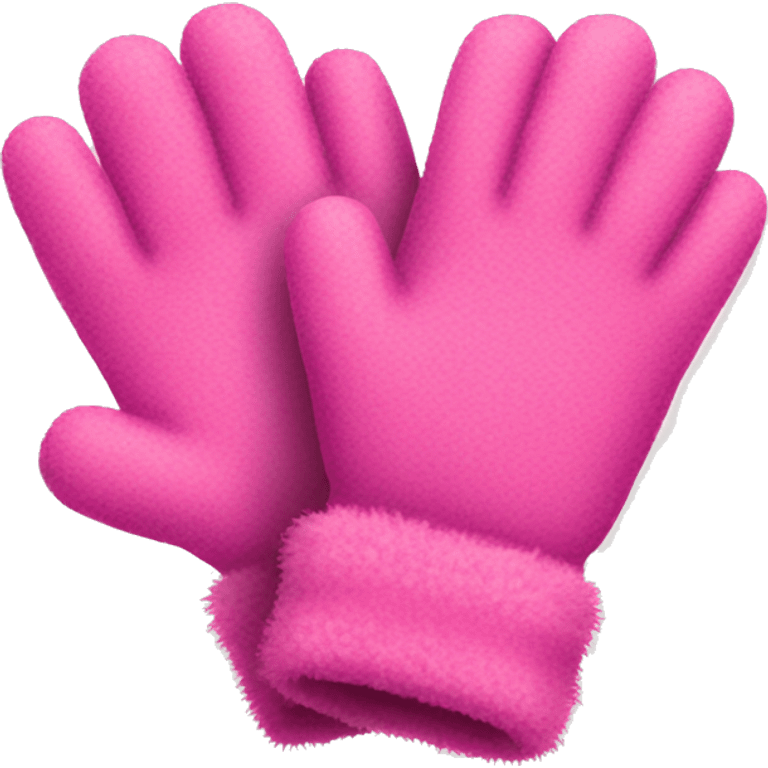 Pink winter gloves that are fuzzy emoji