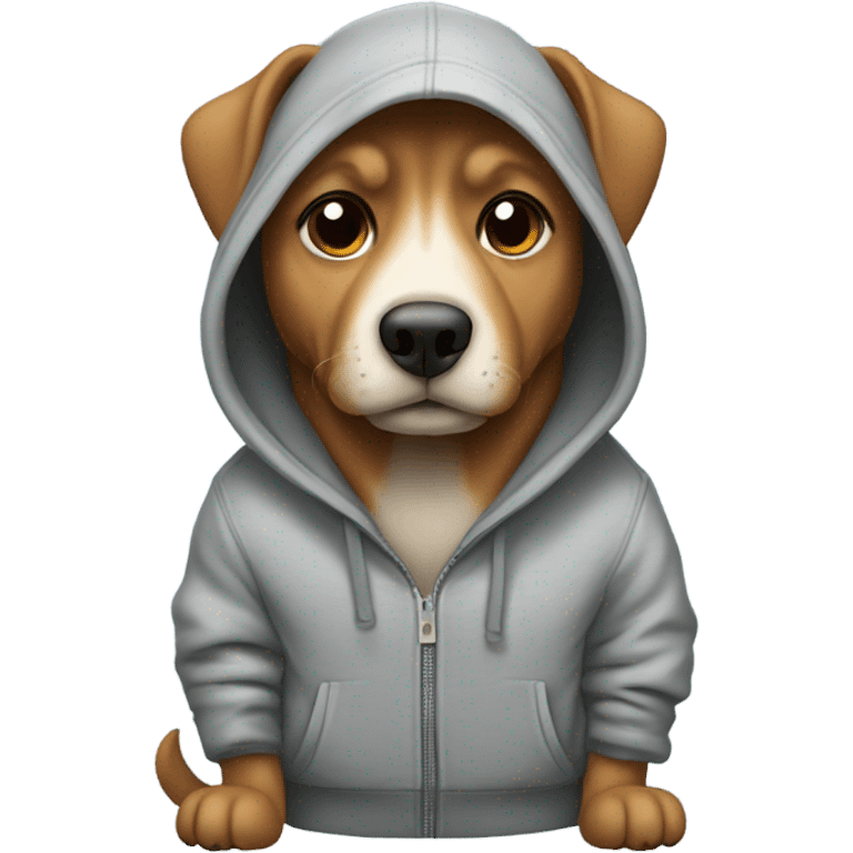 Dog wearing a hoodie emoji