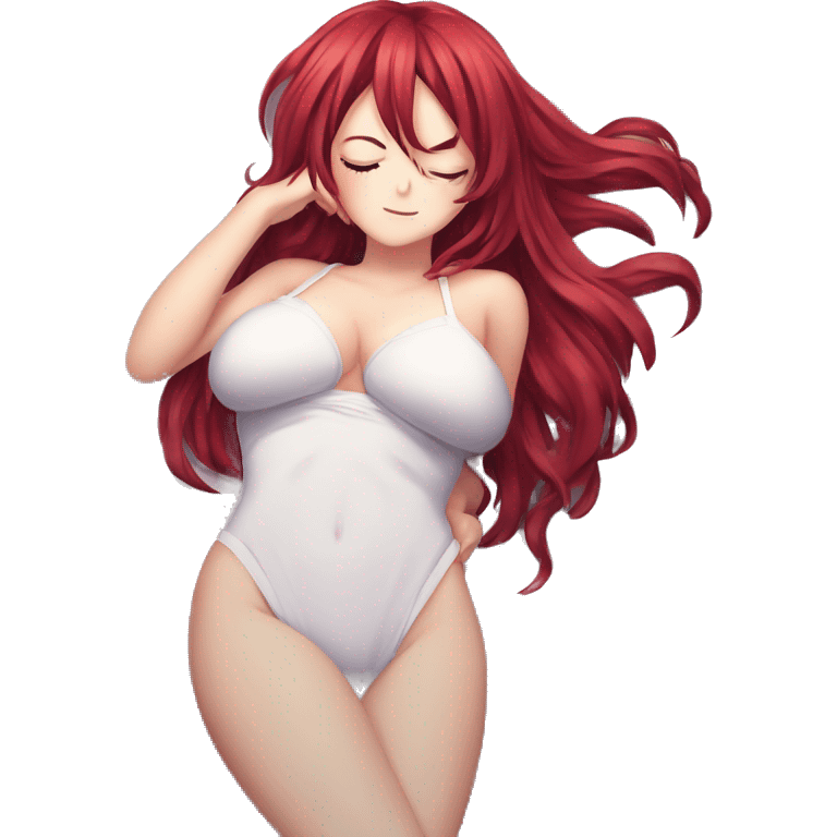 full body sleeping Rias Gremory anime style art emoji