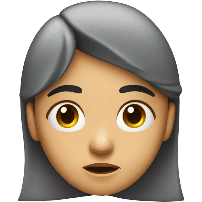 girl with confused and disgusted look on face emoji