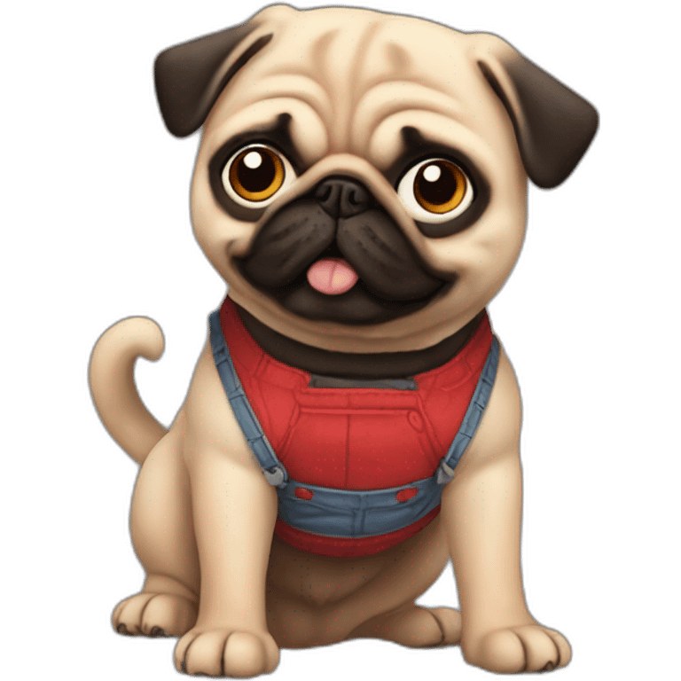 Chucky as a pug emoji