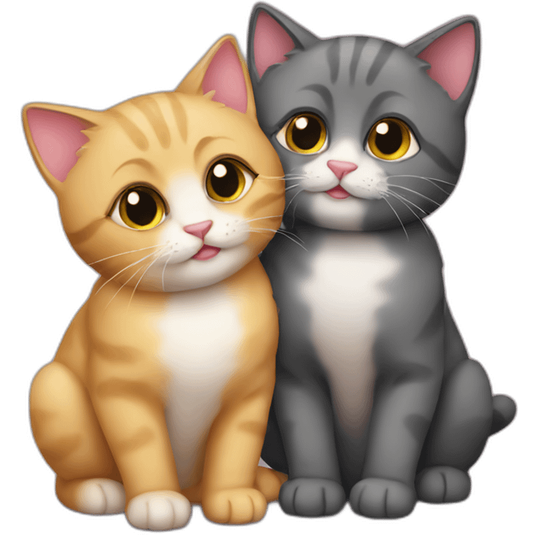 Two kitties in love emoji