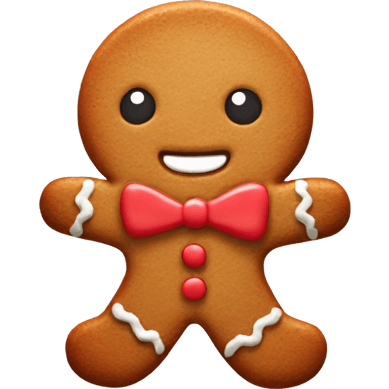 Gingerbread cookie with bow emoji